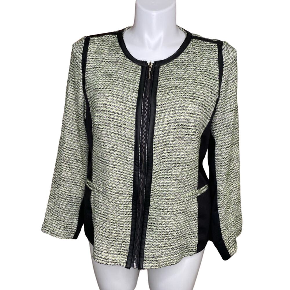 Alfani 16 W Tweed and pleather jacket